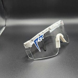 Stylish White and Black Speckled Sunglasses